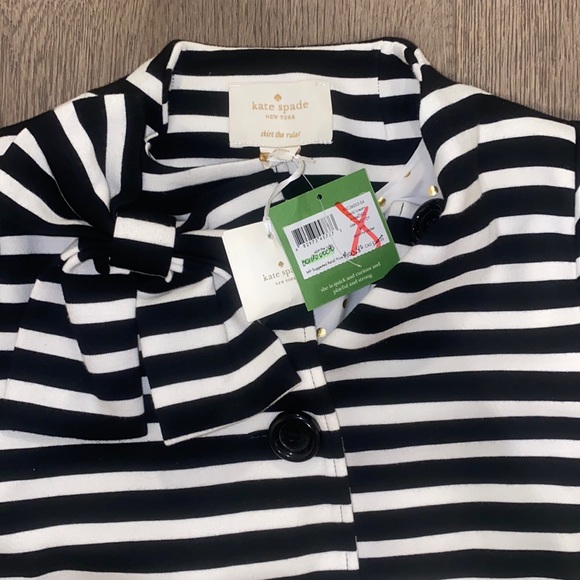 COPY - KATE SPADE Dorothy Jacket. Size S. Black/Cream Stripe. - Picture 4 of 4